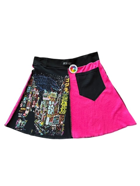 Size X-large Pink and Black T-shirt Skirt with a Pocket image 5