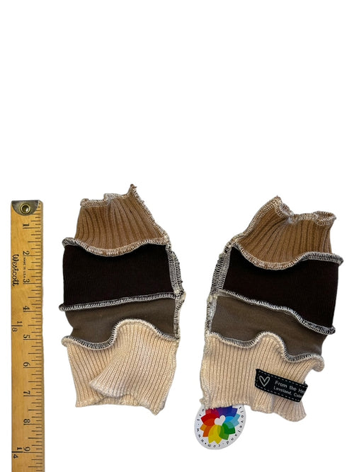 Brown and Tan Arm Warmers/Fingerless Gloves image 1