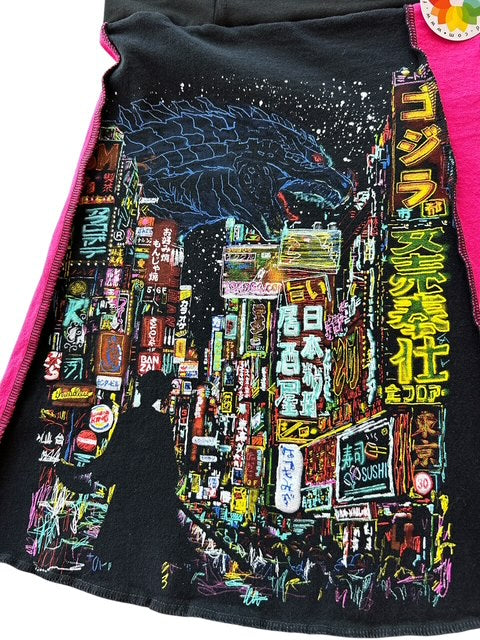 Size X-large Pink and Black T-shirt Skirt with a Pocket image 6