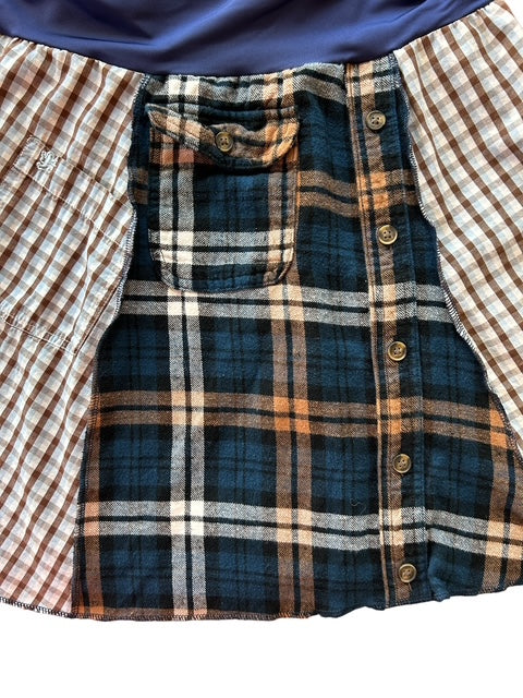 Size Large Blue Plaid Skirt with Pockets image 5