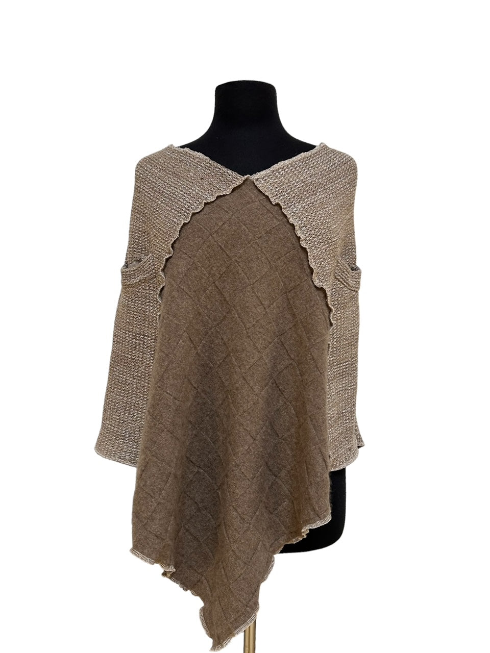 One Size Tan Poncho with Silver Accents image 7