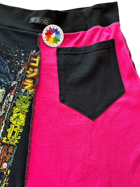 Size X-large Pink and Black T-shirt Skirt with a Pocket image 7