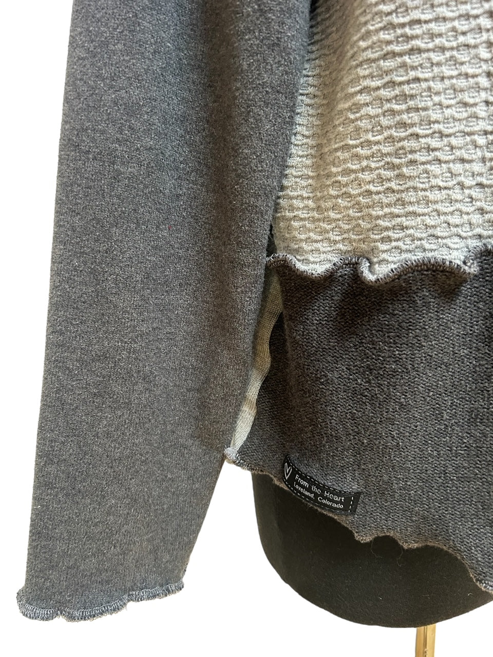 Size Small/Medium Gray Argyle Patchwork Sweater image 5