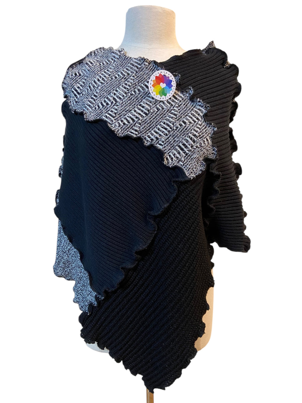 Black and White One Size Poncho image 0