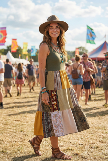 Size Small Patchwork Tank Dress image 0