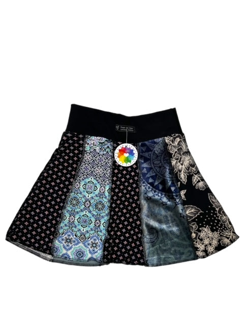 Girls Size 5/6 Blue Patchwork Skirt image 1