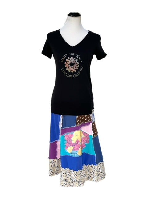 Small Upcycled Patchwork Skirt - Puppy Theme image 2