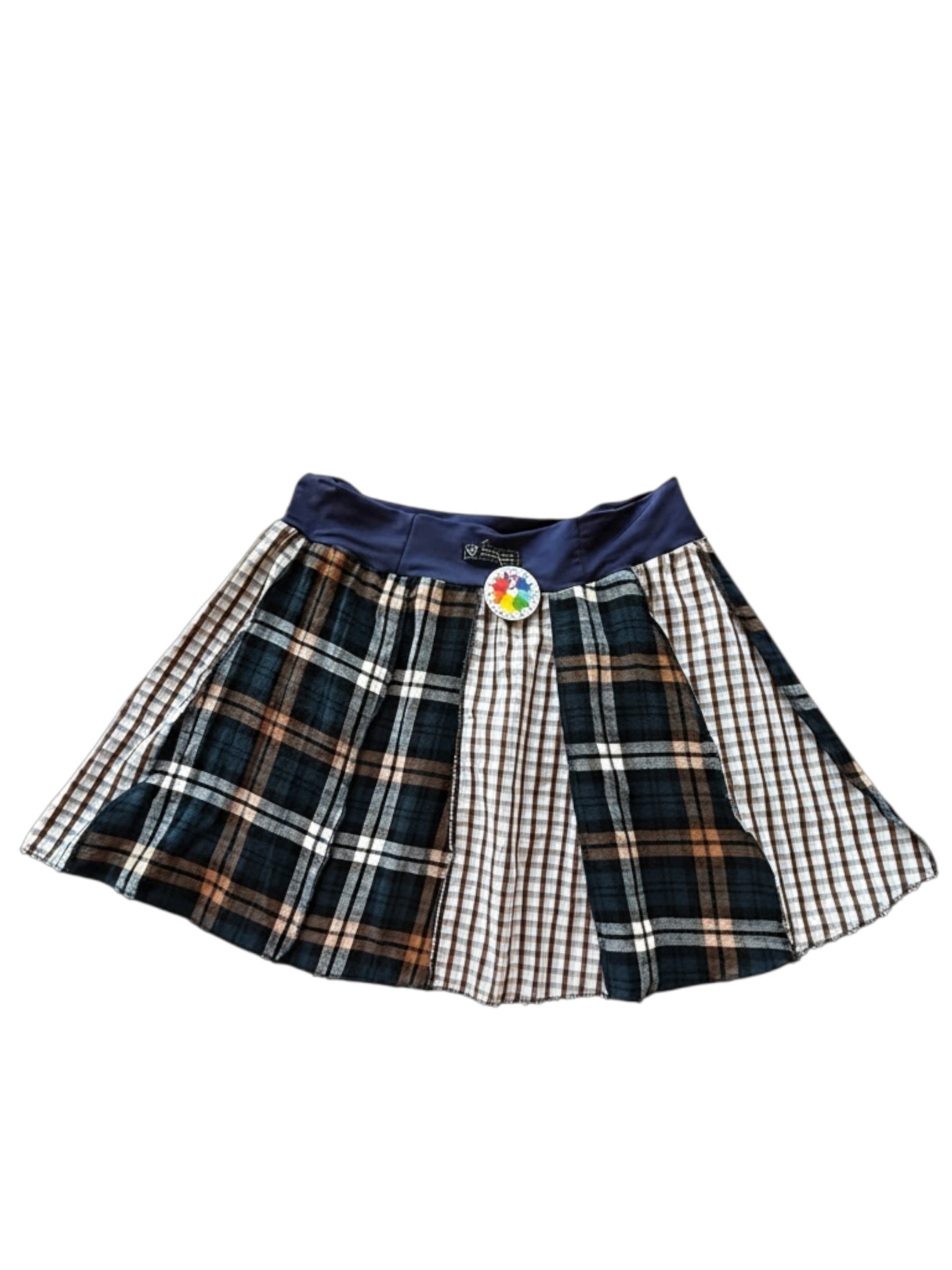 Size Large Blue Plaid Skirt with Pockets image 7