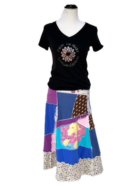 Small Upcycled Patchwork Skirt - Puppy Theme image 1