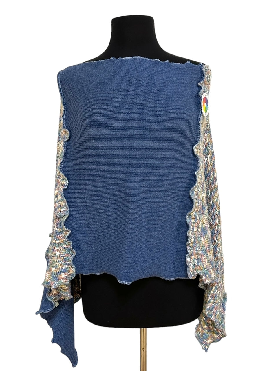 Light Blue & Pink Poncho image 6