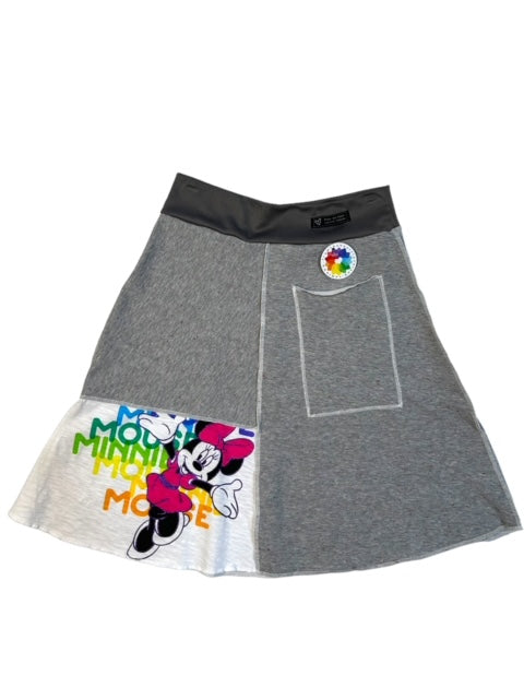 Upcycled Minnie Mouse T-shirt Skirt - Size Small image 1