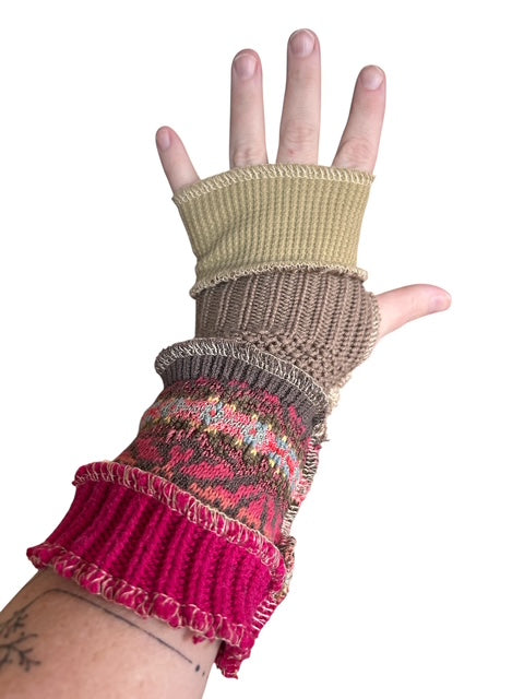 Arm Warmers in Pinks and Greens image 1