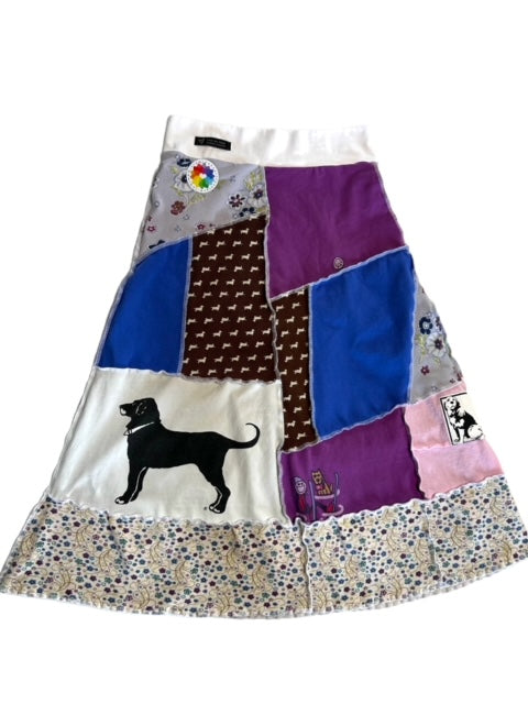 Small Upcycled Patchwork Skirt - Puppy Theme image 15