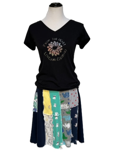 Upcycled Skirt made of Fabric Scraps - Size 1X image 0