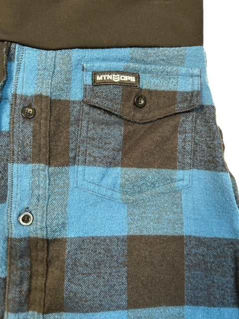 Size Large Upcycled Black and Blue Flannel Skirt image 9
