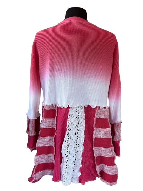 Size Medium Pink Patchwork Sweater image 1