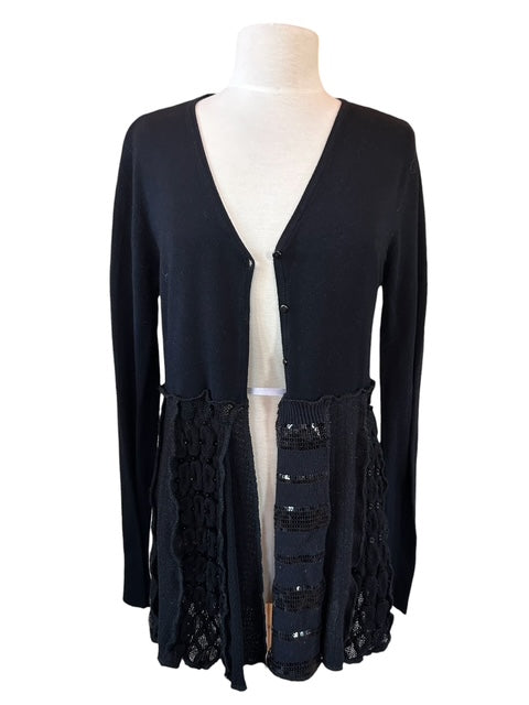 Size Large Black V-Neck Sweater Cardigan image 4