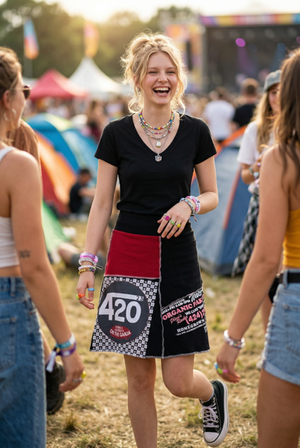 Size X-Large 420 Ganga Wake and Bake T-Shirt Skirt