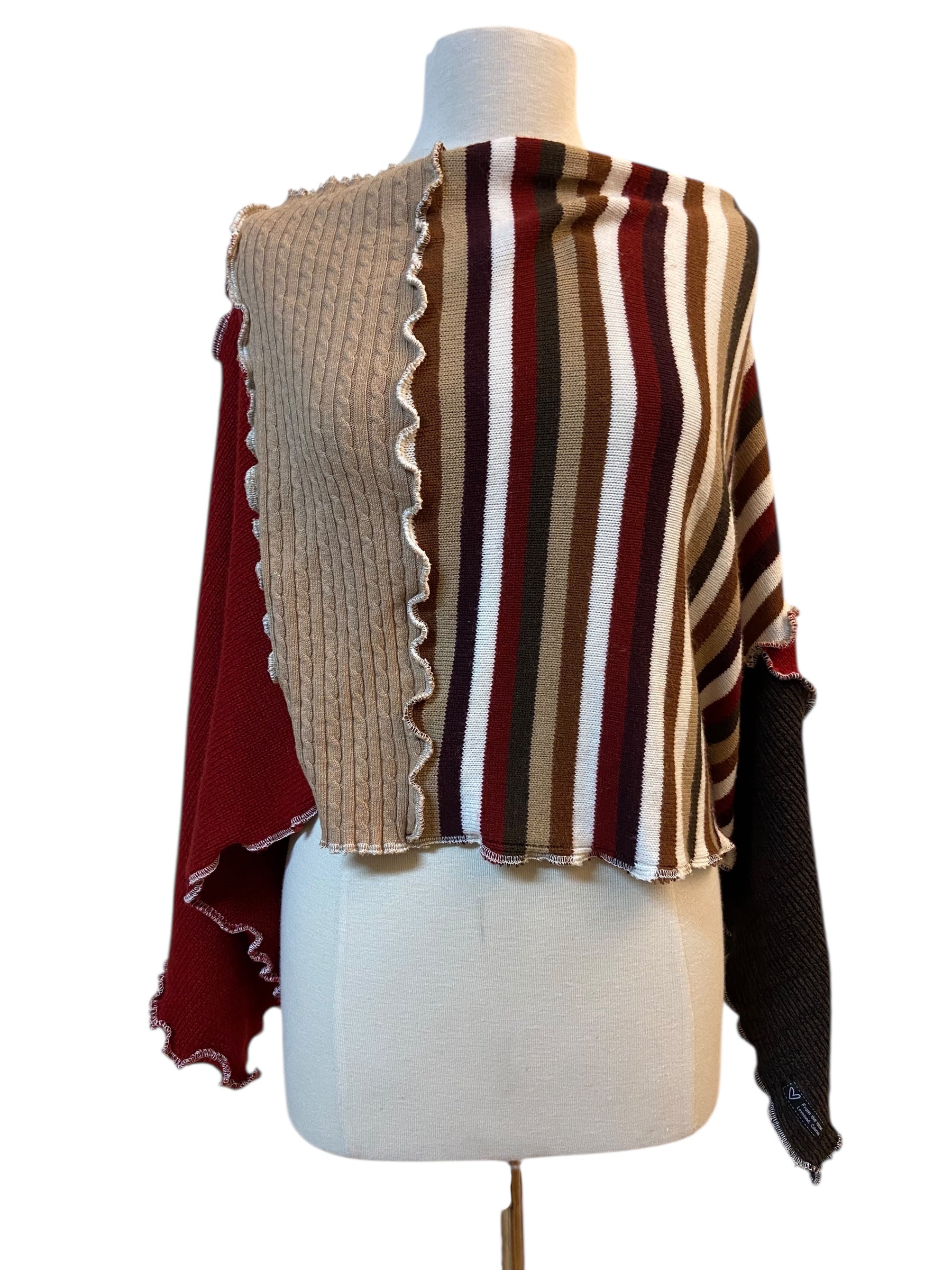 Poncho made with Repurposed Sweaters image 3