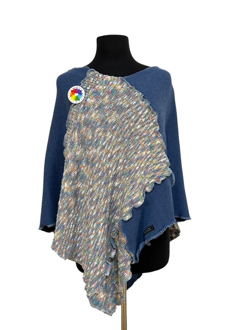 Light Blue & Pink Poncho image 0