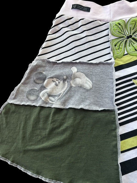 Size Small Upcycled Mickey Mouse T-shirt Skirt with Pockets image 5