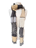 Sparkly Gold and Black Upcycled Patchwork Sweater Scarf image 0