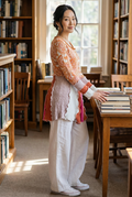 Size Medium Pink and Peach Patchwork Cardigan image 0