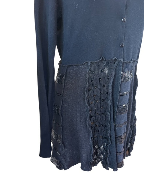 Size Large Black V-Neck Sweater Cardigan image 3