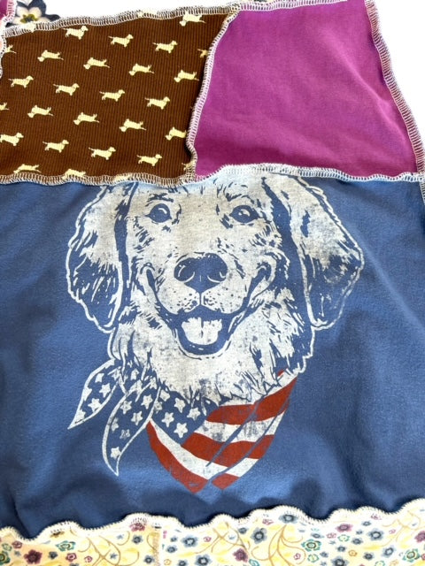 Small Upcycled Patchwork Skirt - Puppy Theme image 12