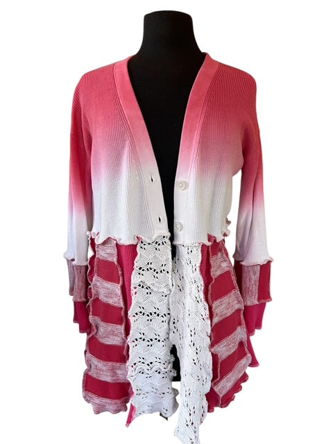 Size Medium Pink Patchwork Sweater image 3