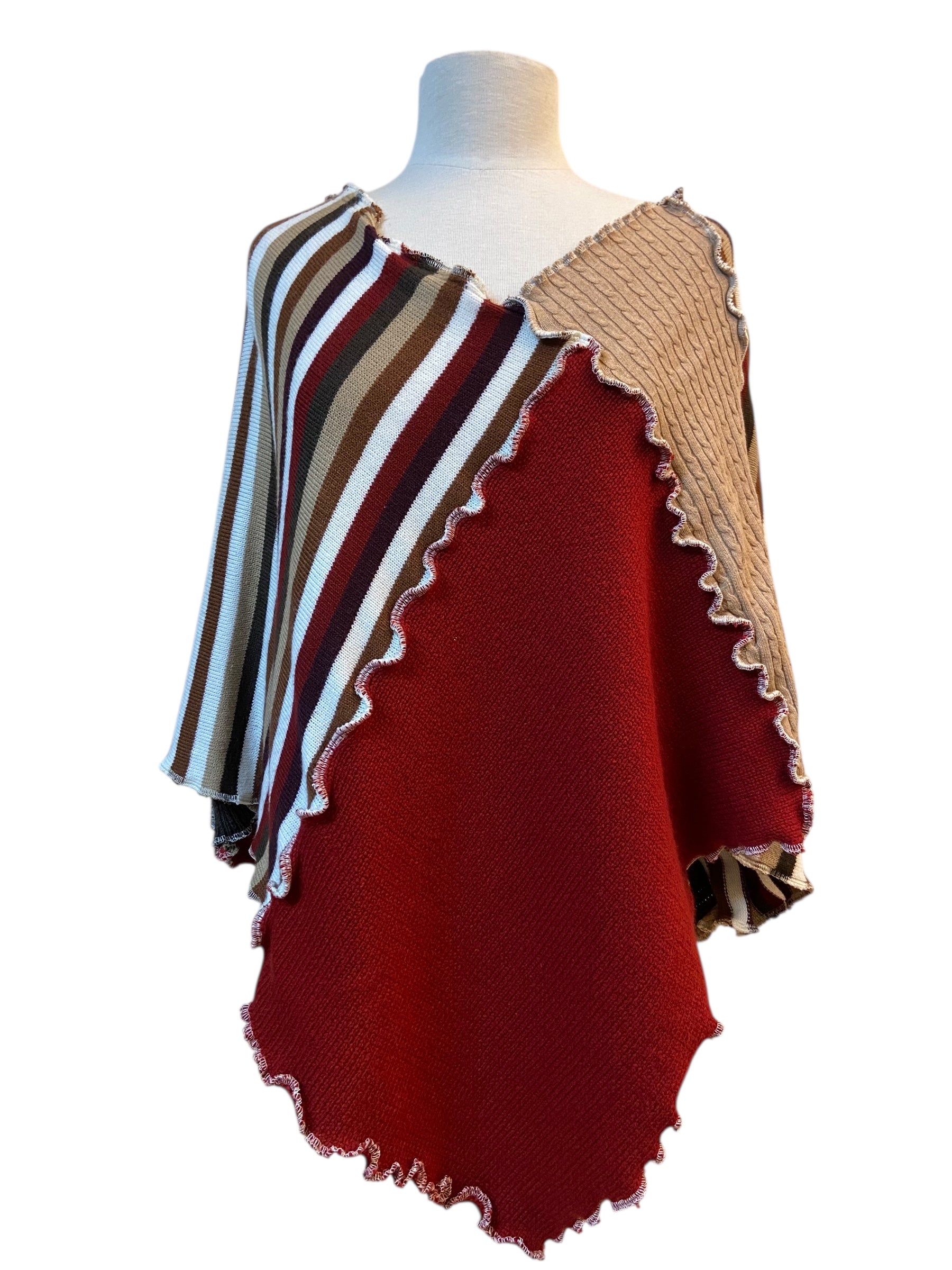 Poncho made with Repurposed Sweaters image 1