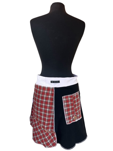 Upcycled Plaid Snoopy T-Shirt Skirt with a Pocket image 2