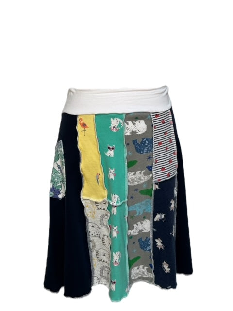 Upcycled Skirt made of Fabric Scraps - Size 1X image 1
