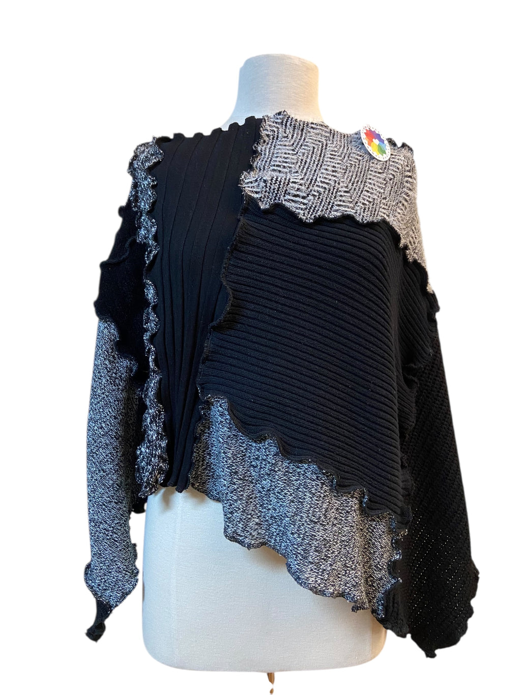 Black and White One Size Poncho image 3