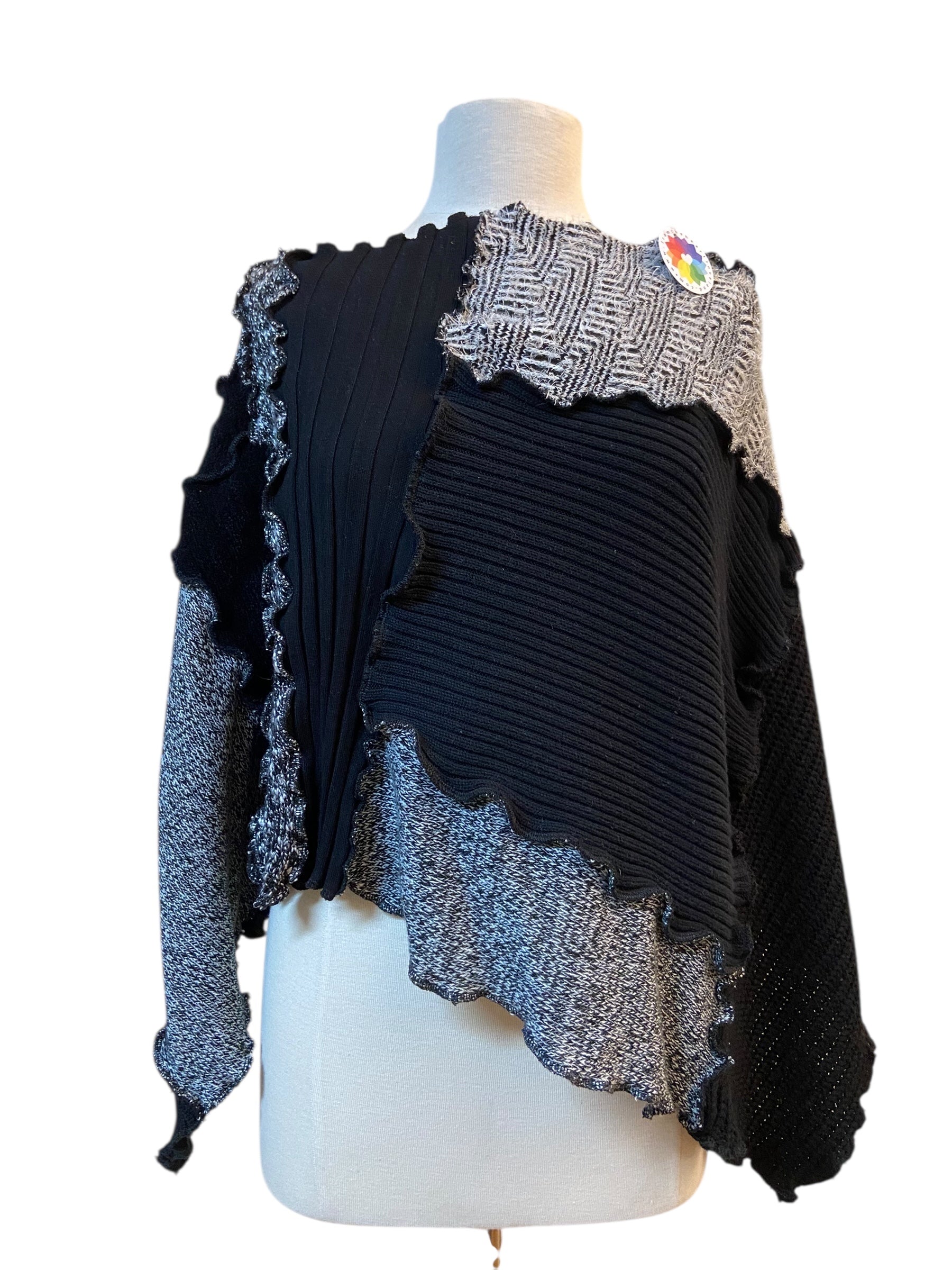 Black and White One Size Poncho image 3