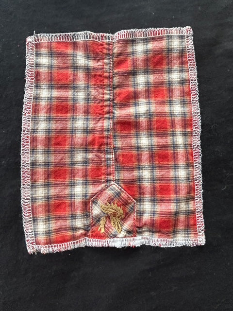 Upcycled Plaid Snoopy T-Shirt Skirt with a Pocket image 7