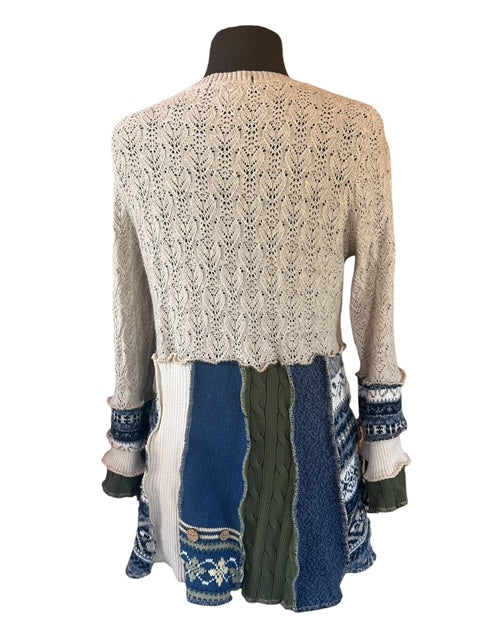 Size Large Patchwork Sweater Cardigan image 4