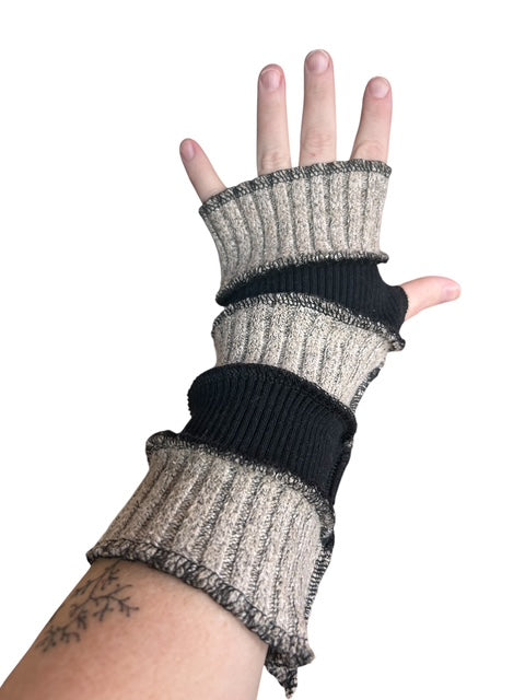 Black and Cream Arm Warmers image 2