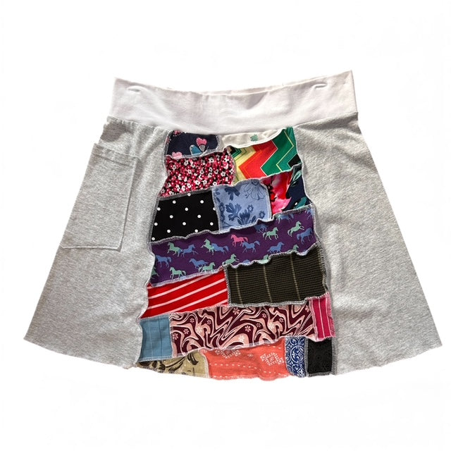 X-Large Patchwork Skirt with a Pocket image 0
