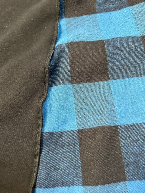 Size Large Upcycled Black and Blue Flannel Skirt image 10