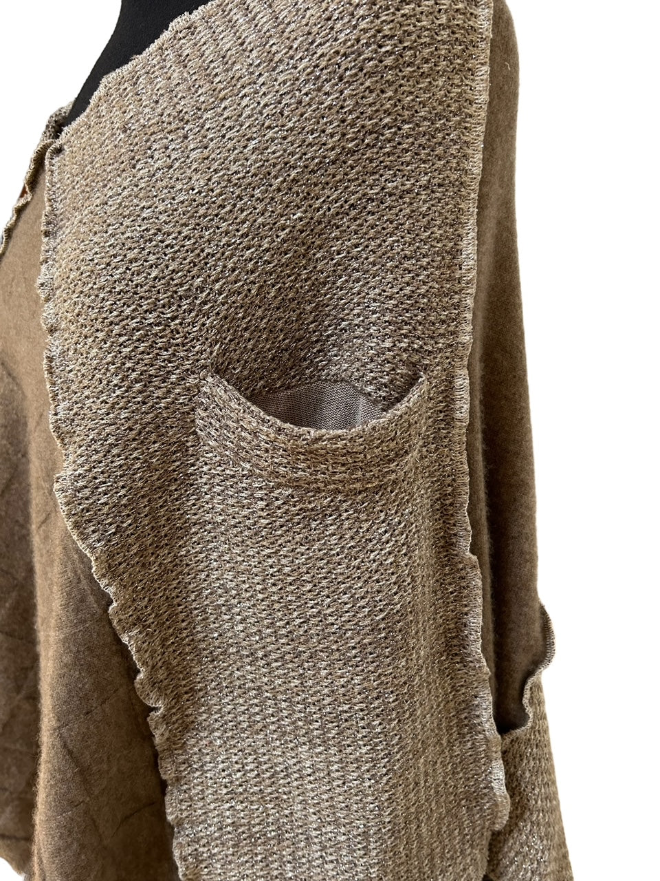 One Size Tan Poncho with Silver Accents image 6