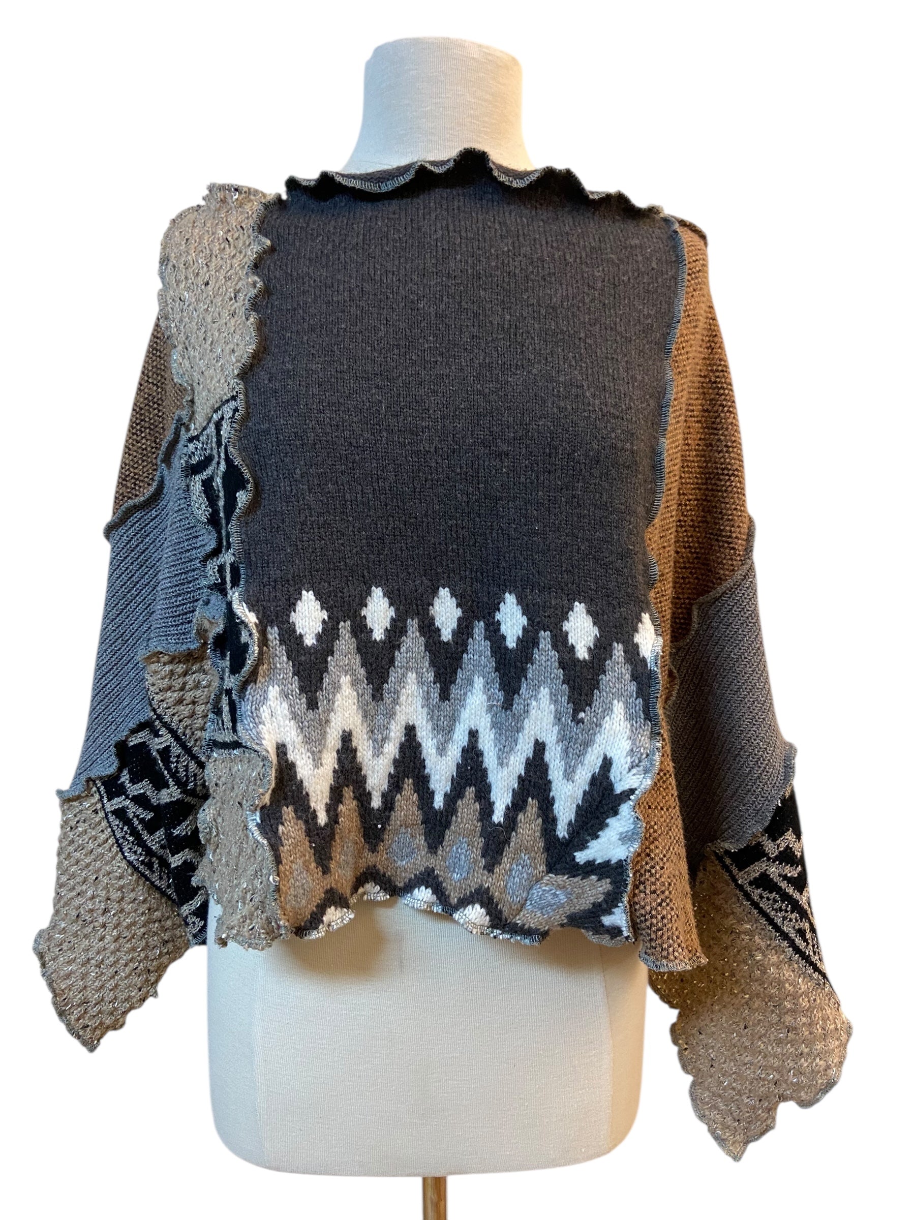 One Size Earth Tone Poncho image 3