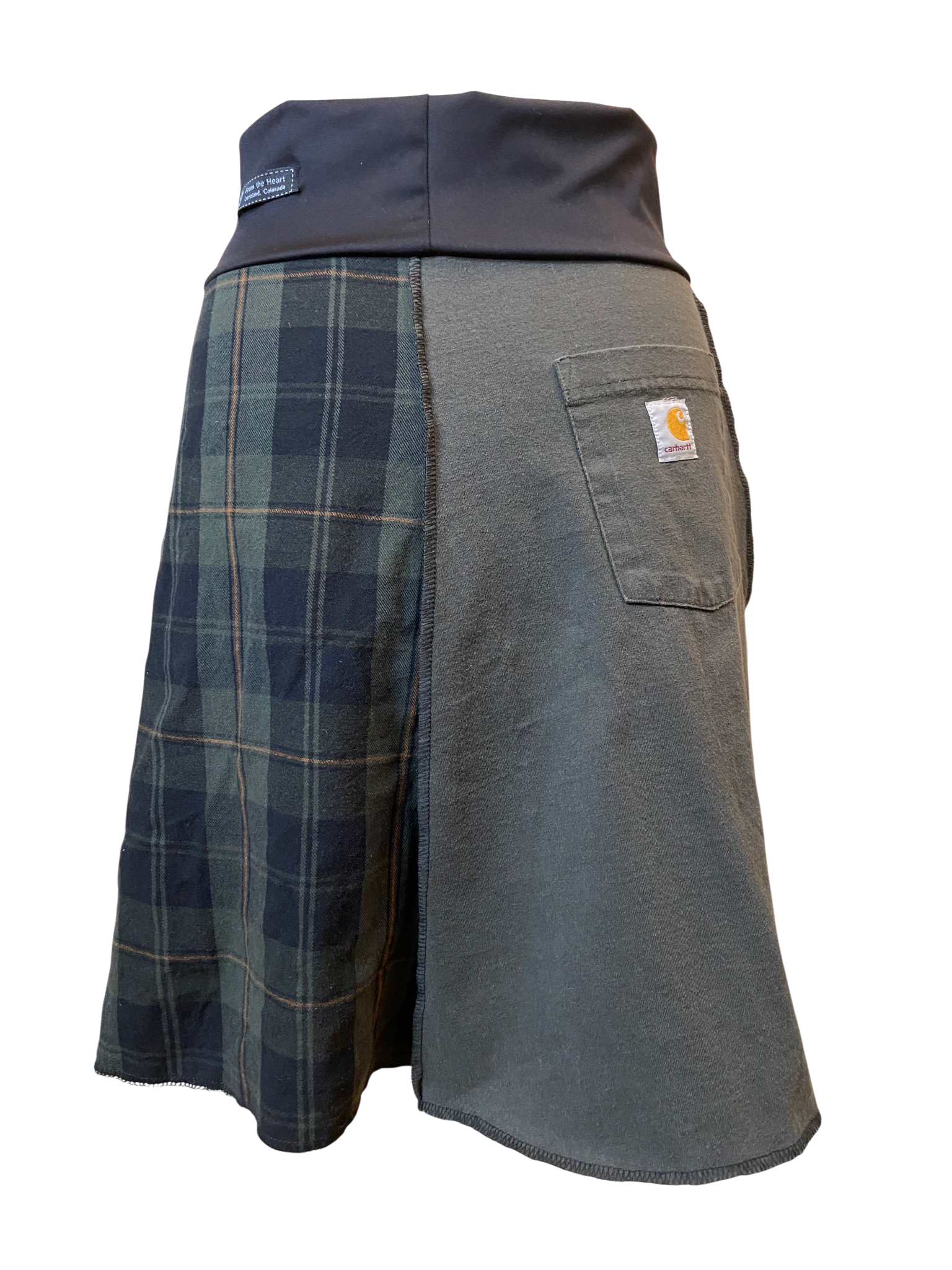 Upcycled Carhartt & Flannel Skirt – “DLTBGYD” – Size Small image 8
