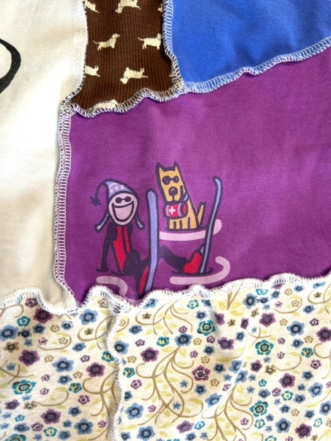 Small Upcycled Patchwork Skirt - Puppy Theme image 10