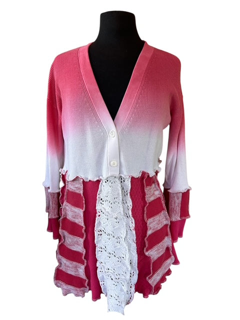 Size Medium Pink Patchwork Sweater image 5