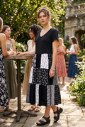 Size Large Black and White Patchwork Dress