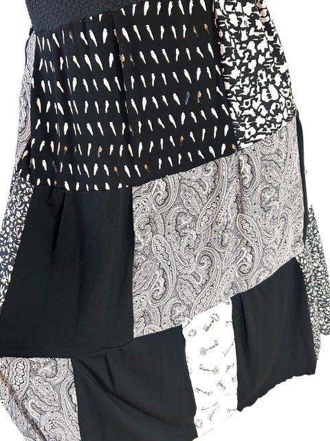 Size Large Black and White Patchwork Dress