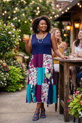 Blue and Purple Patchwork Sundress