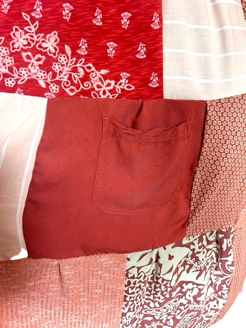 Size Large Peach Patchwork Dress