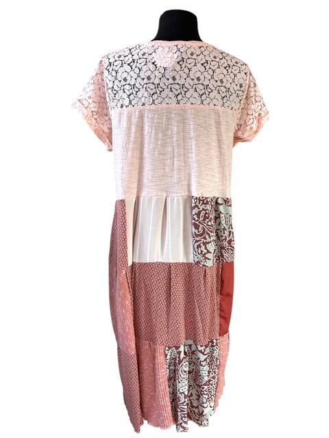 Size Large Peach Patchwork Dress